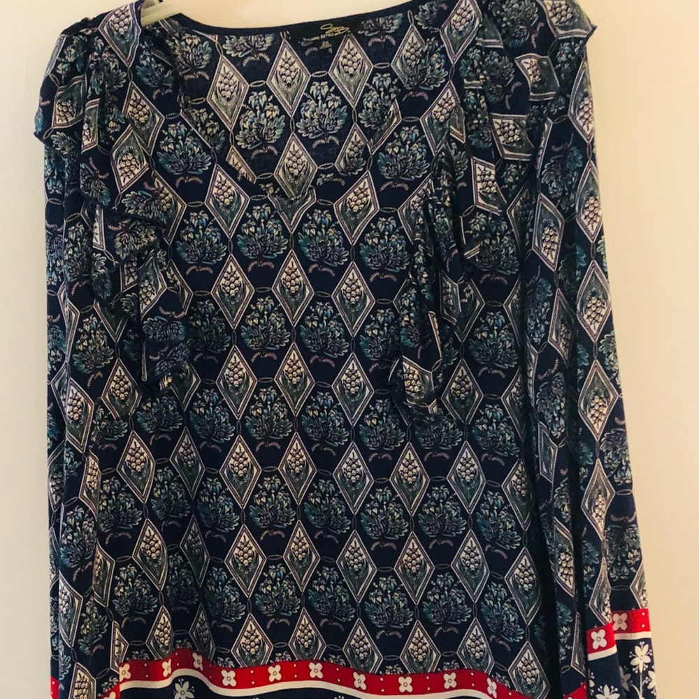 Blue print tunic 2X